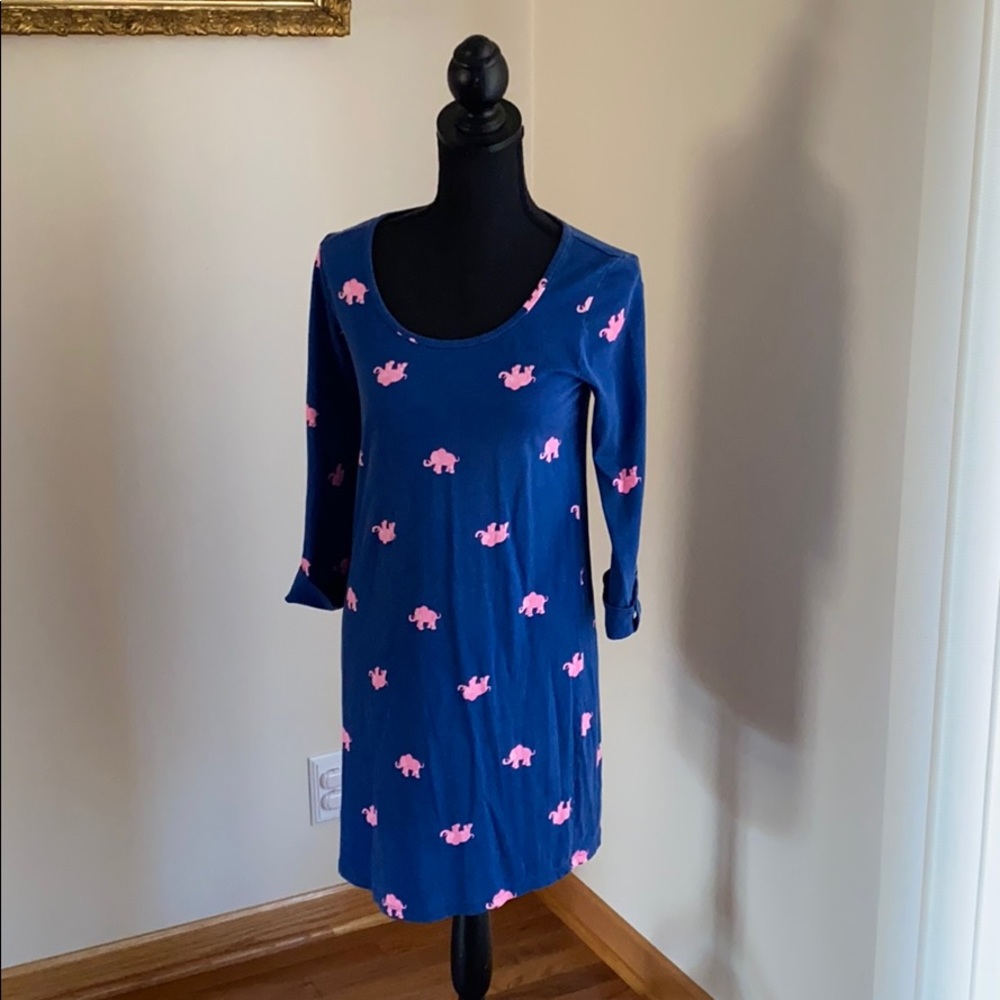Navy blue with pink elephants lily Pulitzer dress.